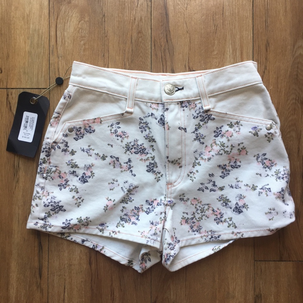 NWT RAG & BONE Ellie Floral print Denim Shorts - Picture 10 of 16